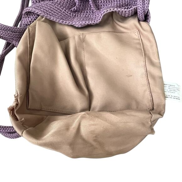 The SAK Back To Bali Beaded Hand Crochet Bucket Bag Crossbody Drawstring Purple - Picture 7 of 11